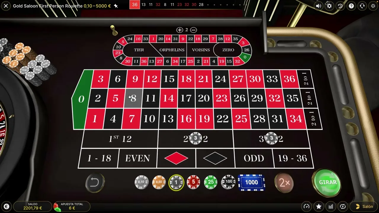Rueda de ruleta europea con un solo cero